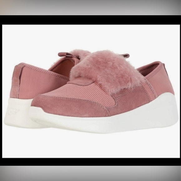 UGG Shoes - Women’s Pink and White Ugg Furry Shoes Size 10 Pink Ugg Furry Sneakers pico pink